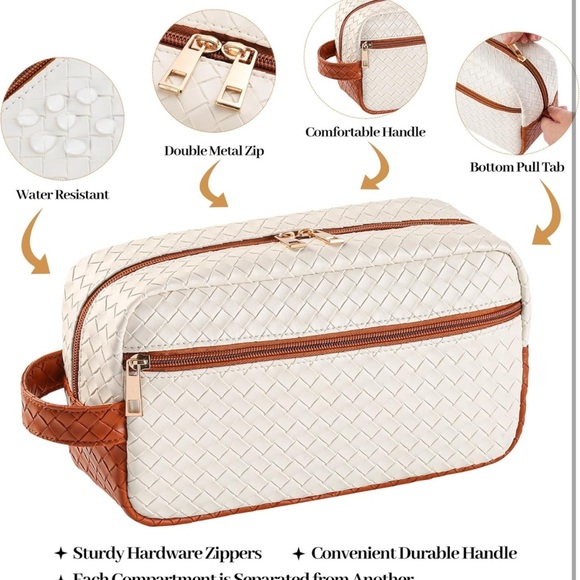 Makeup Bag,Cosmetic Bag,Large Capacity Travel Cosmetic Bag,PU Leather Waterproof - Picture 2 of 5